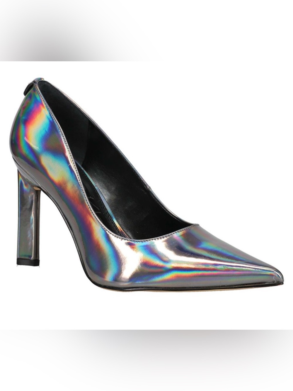Calvin Klein Iridescent Pointed Toe Women's Pump - Silver Holographic worn once